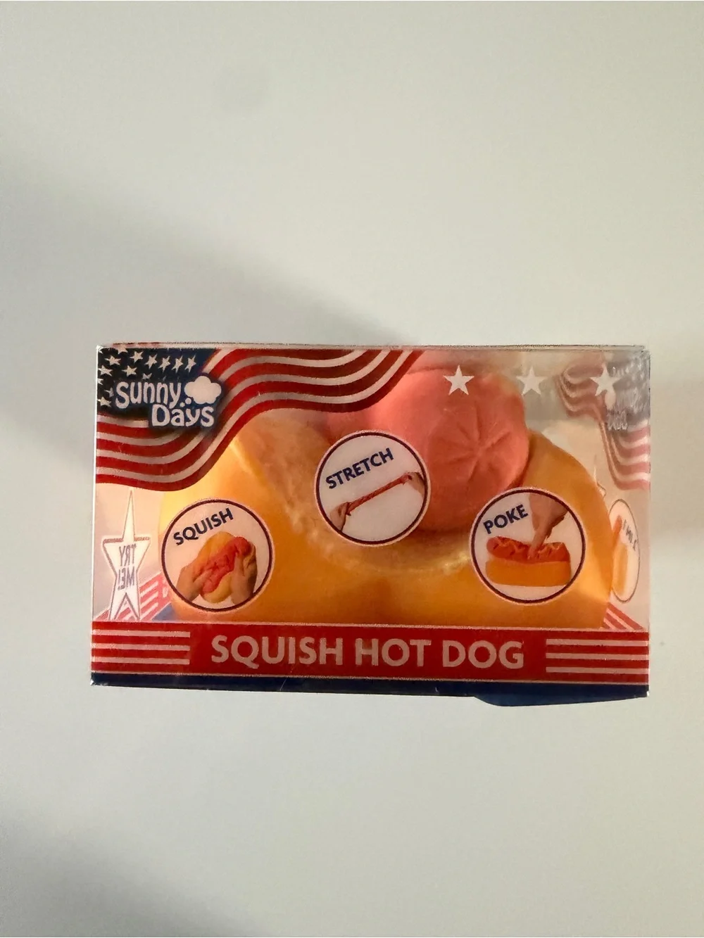 Sunny Days Squish Hot Dog Toy - Pink & Yellow